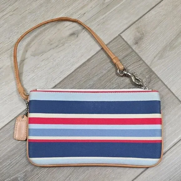 Coach RARE Vintage Striped Canvas Tote and Wristlet Set - Picture 15 of 16